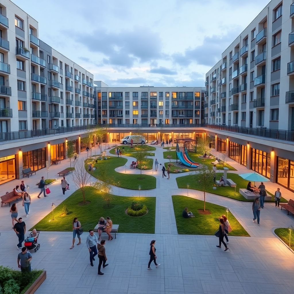 Тренды в благоустройстве жилых комплексов: дворы без машин, общественные и детские зоны