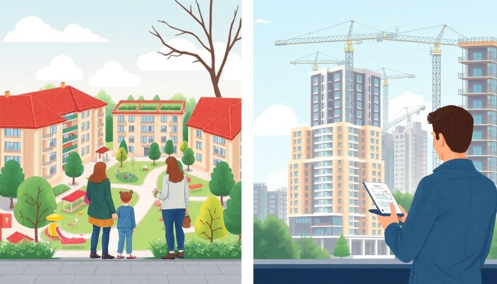 Квартиры в строящихся ЖК от крупных и локальных застройщиков: сравнение стратегий и рисков - иллюстрация